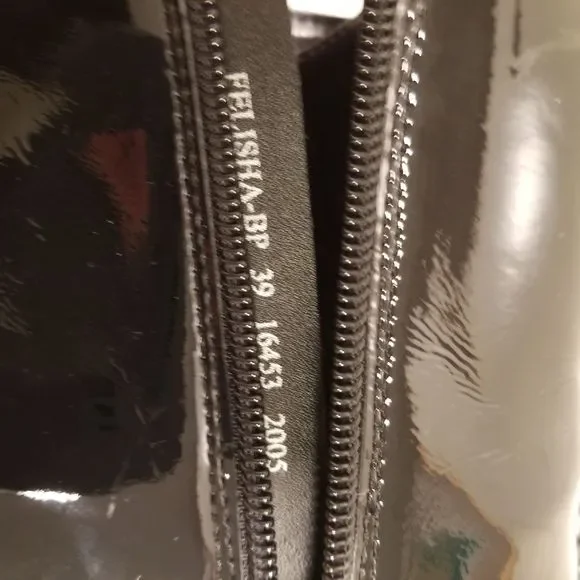 Azura Felisha Bootie Glossy Black Patent Leather Women's 39 - Picture 8 of 9